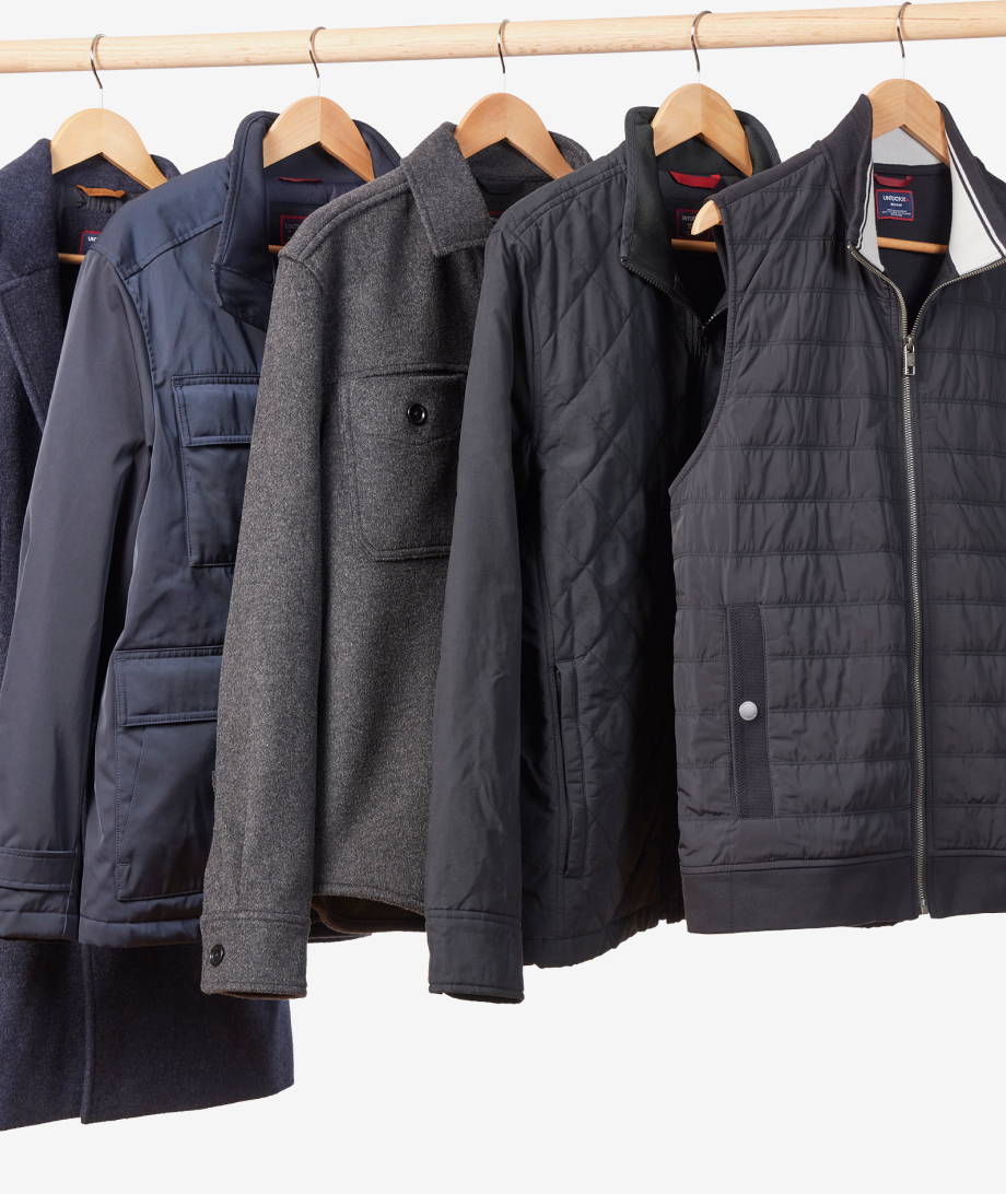 Collection of UNTUCKit Jackets and Vests.