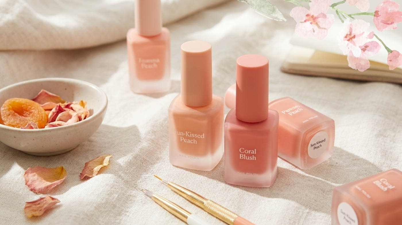 Editorial visual for the section: Peach and Coral Nails for a Warm Spring Glow