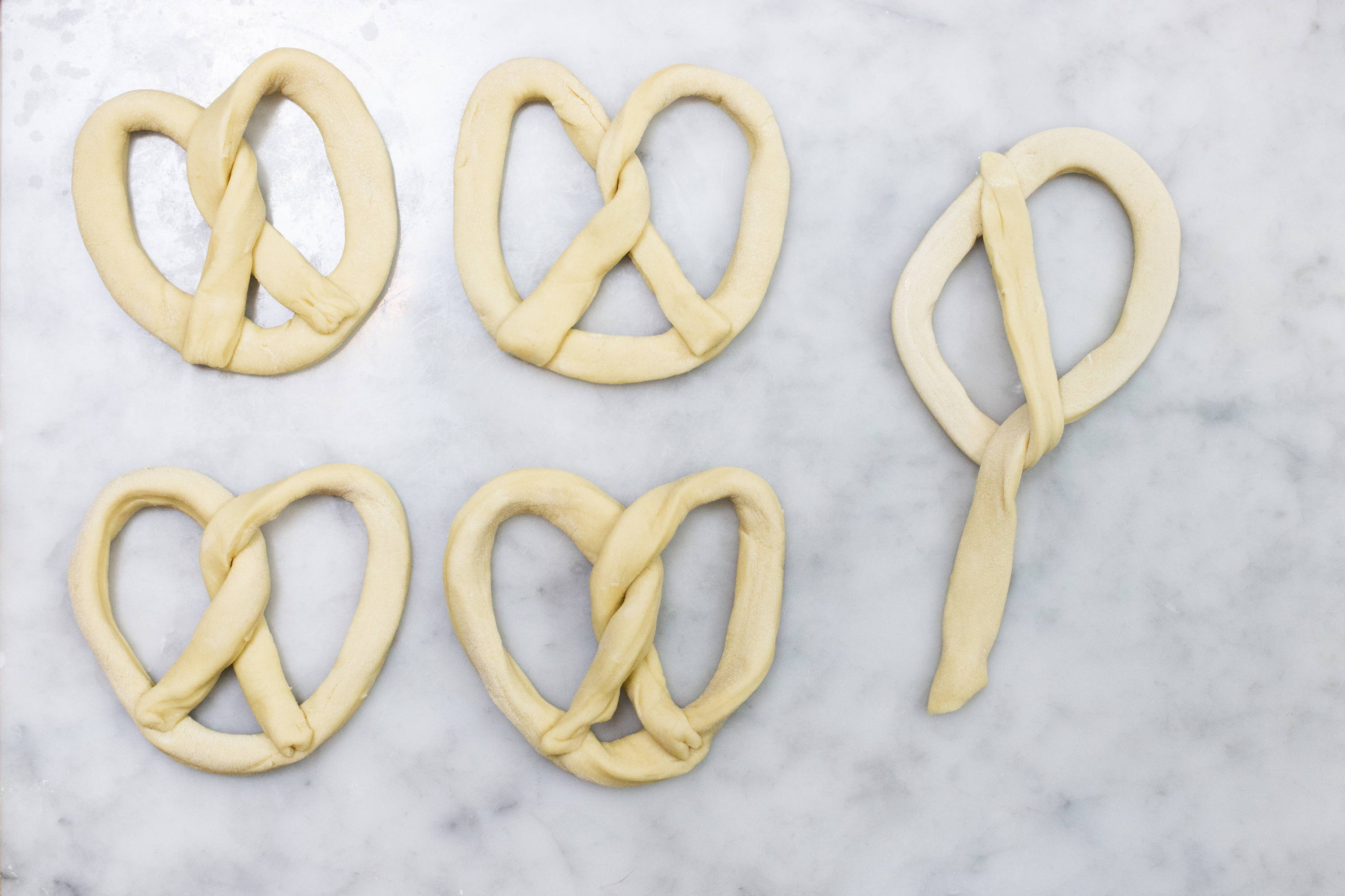 Flipping up one side - How to make pretzels