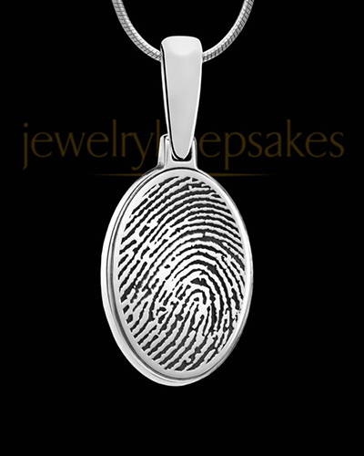 Oval Sterling Silver Thumbprint Jewelry