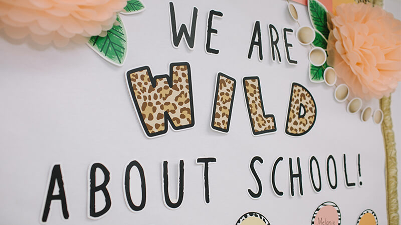 We Are Wild About School Bulletin Board Set.