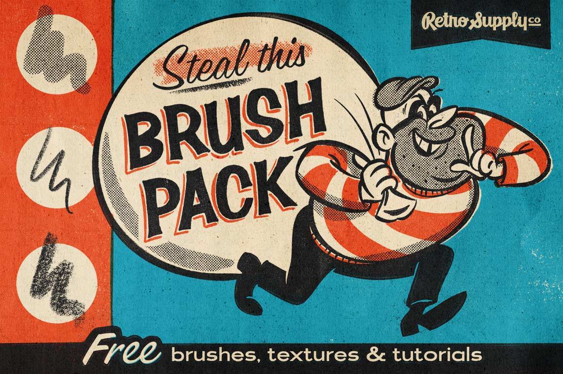 Steal This Brush Pack - Retro and vintage brushes for illustration and texture