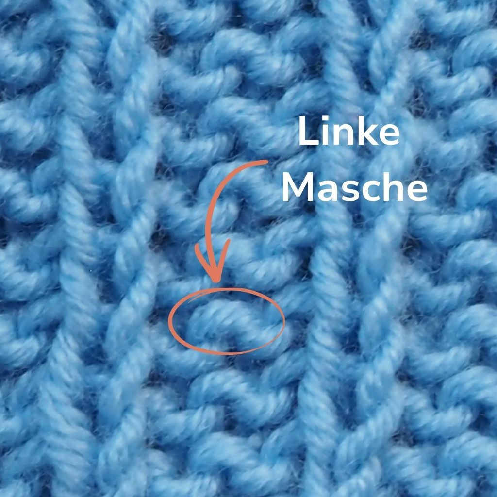 Detailbild einer linken Masche.