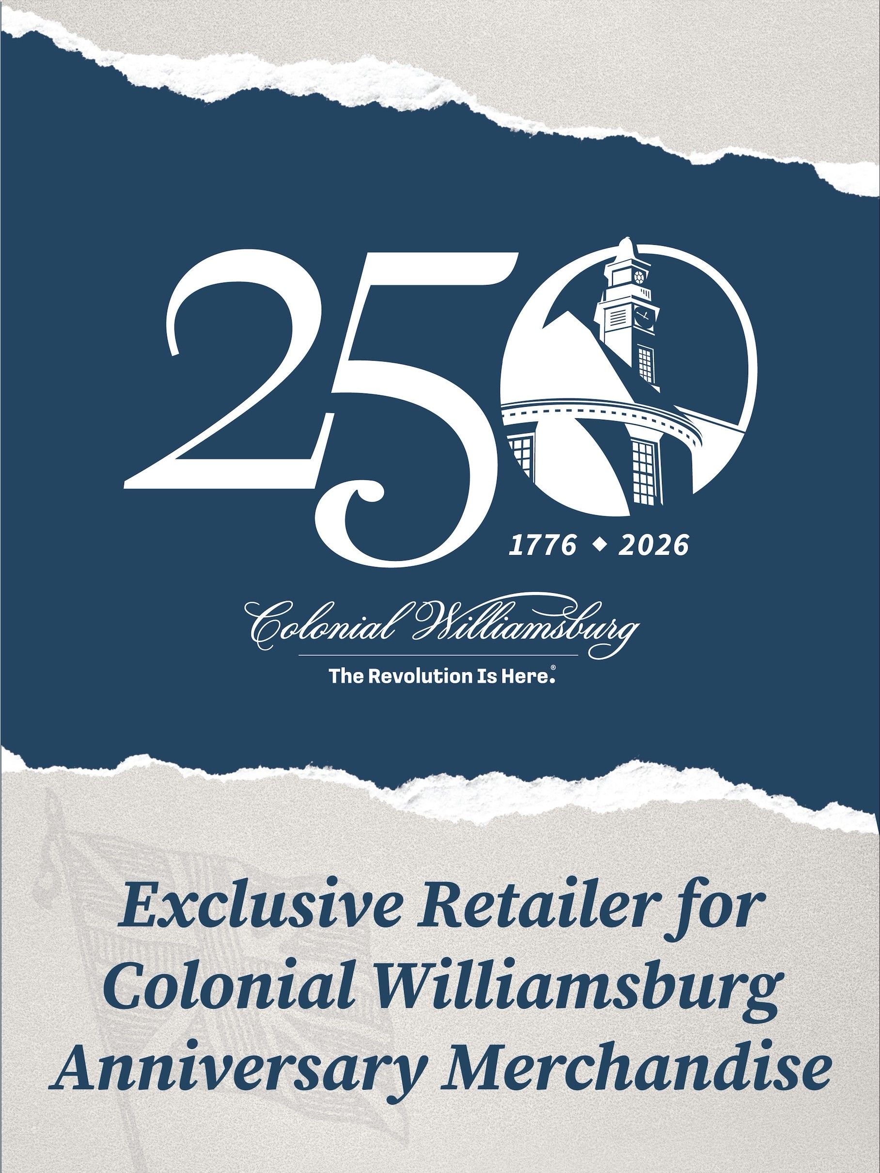 250th Anniversary Pop Up Shop sign
