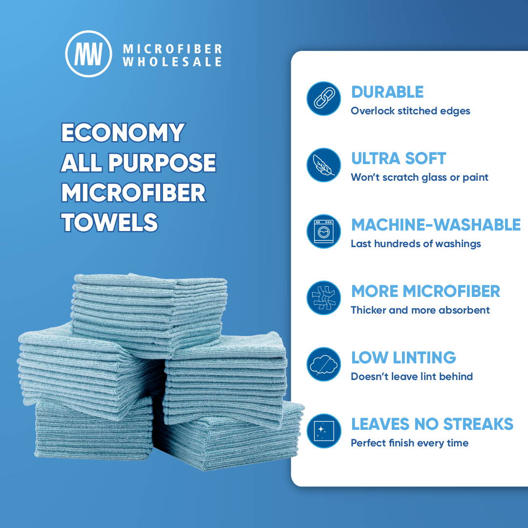 Blue Premium Ultra Soft Microfiber Detailing Towel