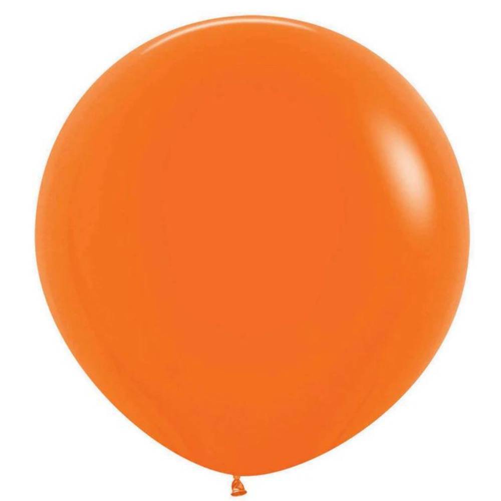 Image of single inflated orange balloon. Shop orange balloons.