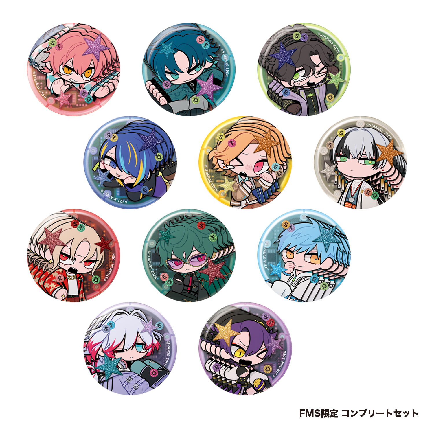 FMS限定 ランダムミニキャラホログラム缶バッジ JAM-PACKED ver. コンプリートセット