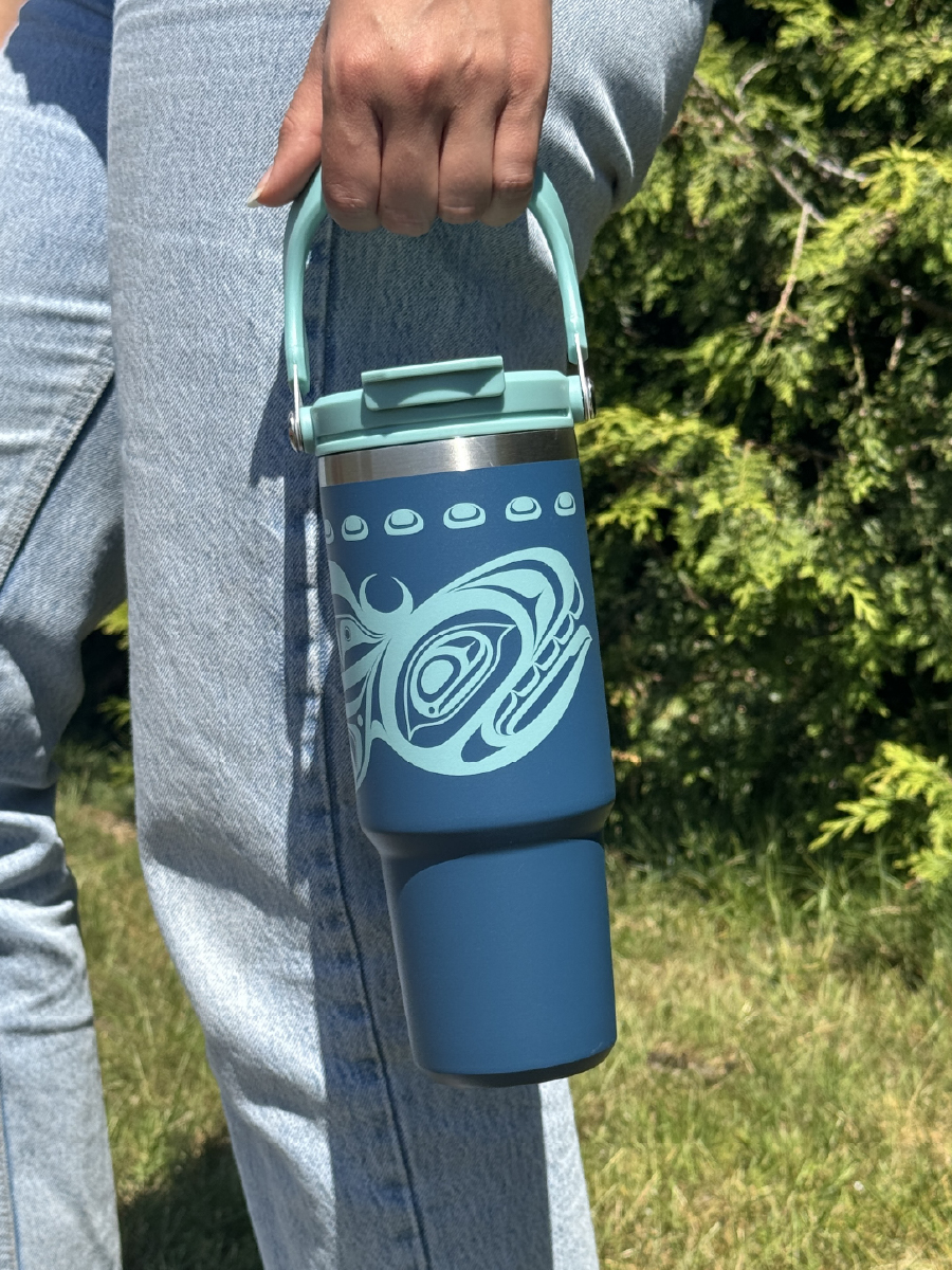 Killer Whale 30oz Easy-Carry Insulated Tumbler by Yasakw (Shelly Samuels), Haida, Kwakwaka'wakw