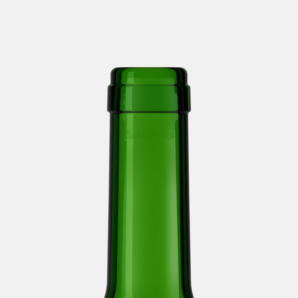 Verde Zümrüt Yeşili Şarap Şişesi Ağız Detayı - Butik Şarap