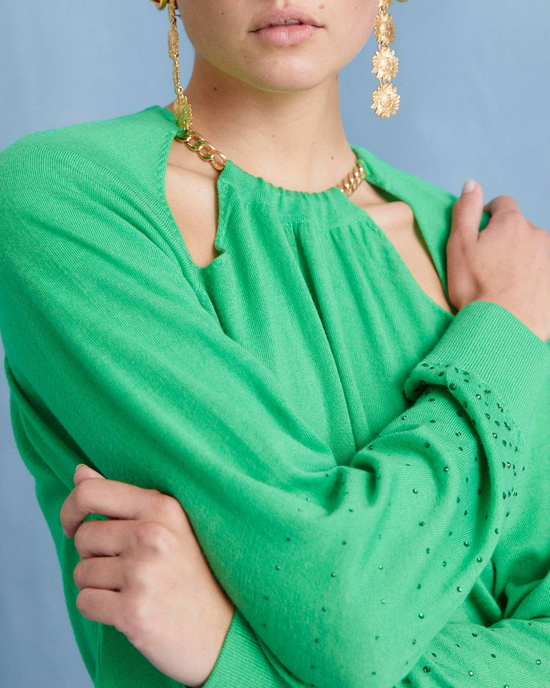 CAMILLA bright green luxury knitwear