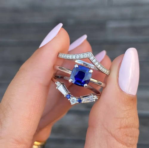 sapphire ring stack