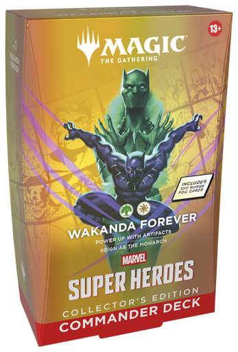 Magic: The Gathering Wakanda Forever Commander Deck featuring Marvel superheroes.