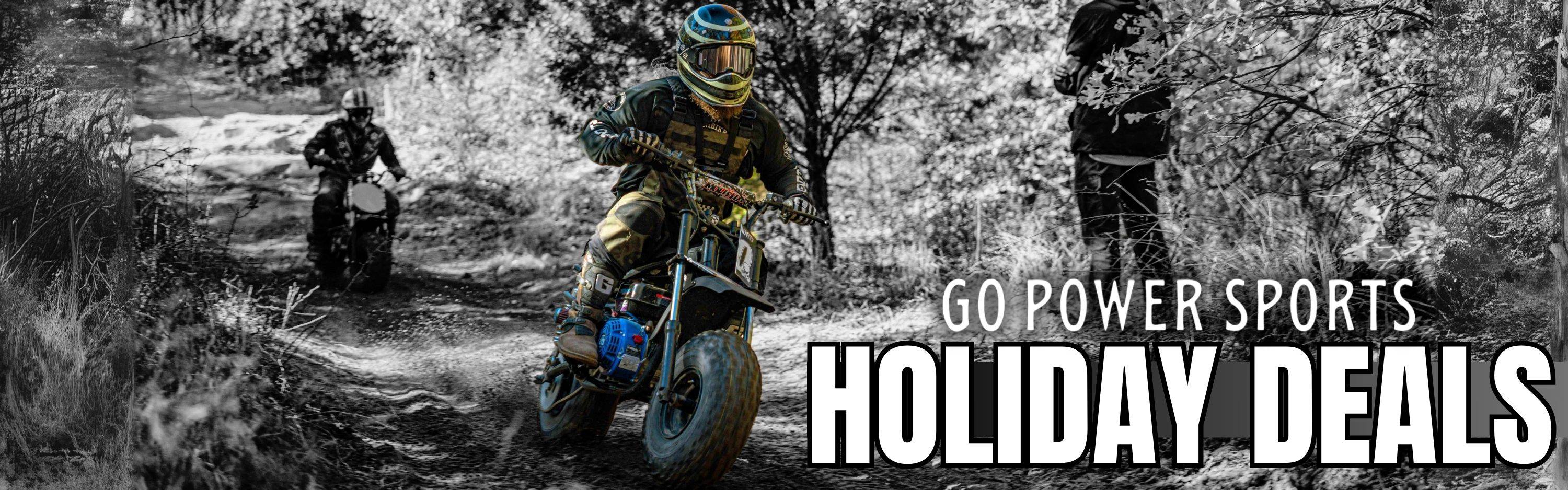 Shop GoPowerSports Holiday Deals on mini bikes and go kart parts.