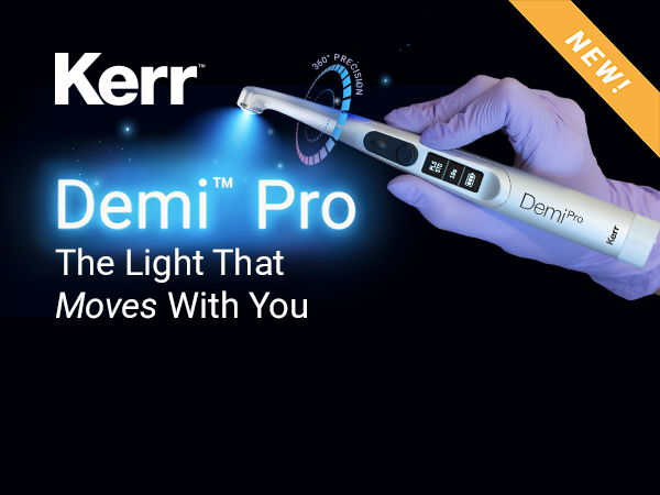 Kerr Demi Pro dental light with tagline 