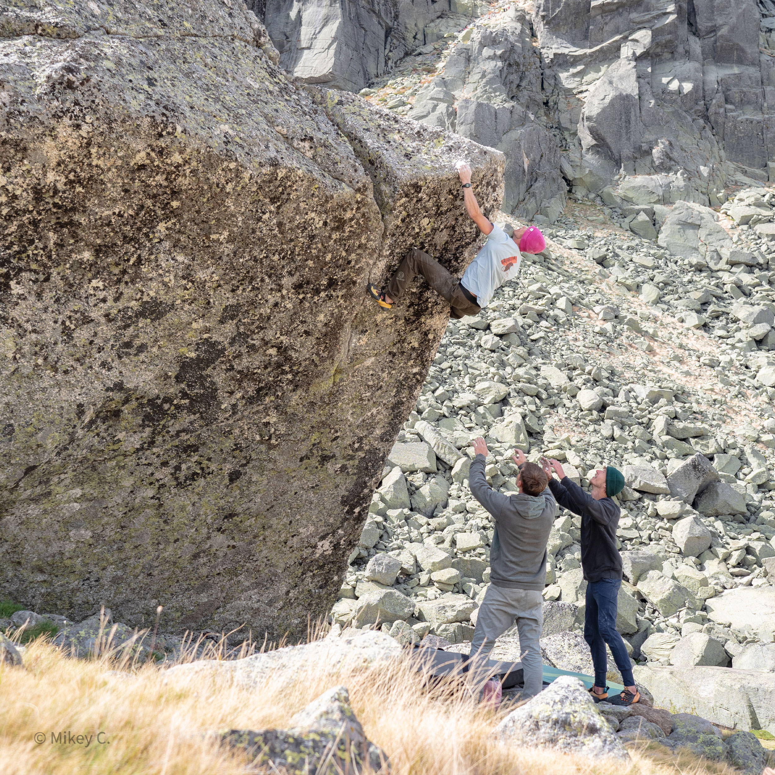 Mikey bouldering in Spain for 3RD ROCK clothing to show our newest range of climbing clothing.