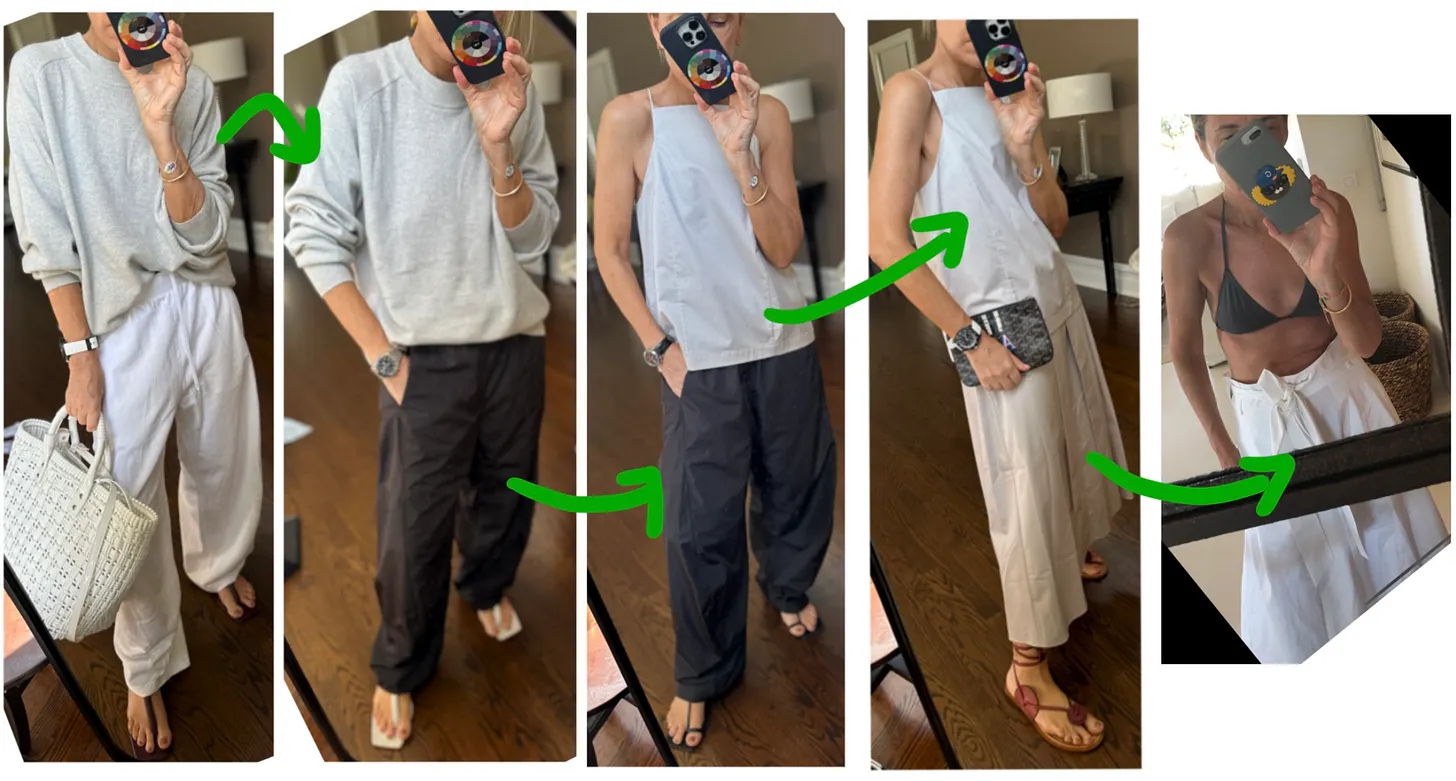 Outfit collage showcasing different styles of casual clothing.