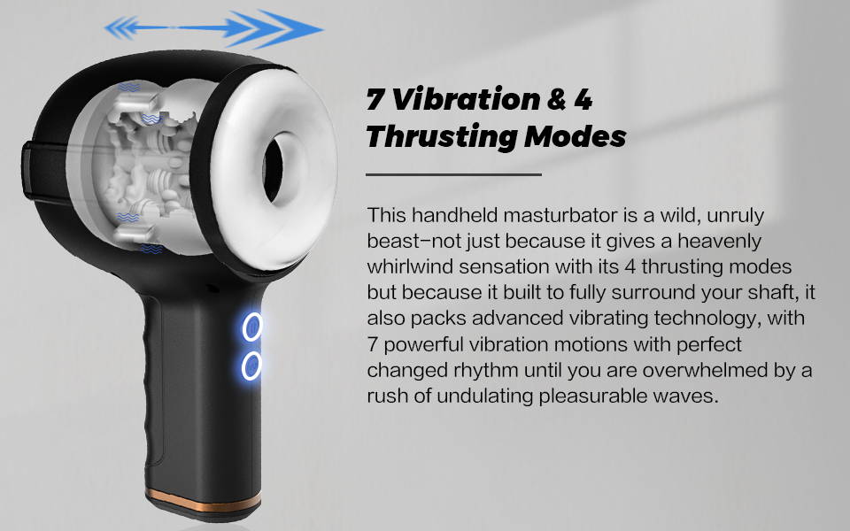 4 Thrusts 7 Vibrations Automatic Thrusting Waterproof Male Masturbator