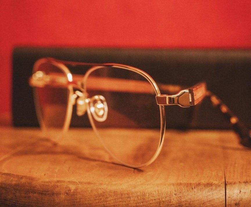 Gold aviator vintage eyeglasses frames
