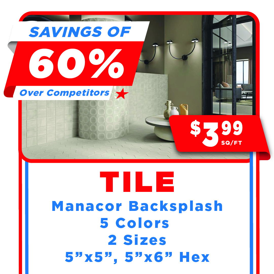 Manacor Tile Backsplash July 4th Savings