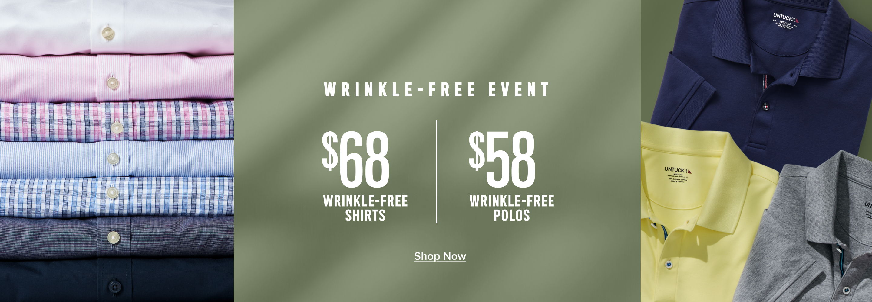 Shirts displayed with pricing information for men's wear.