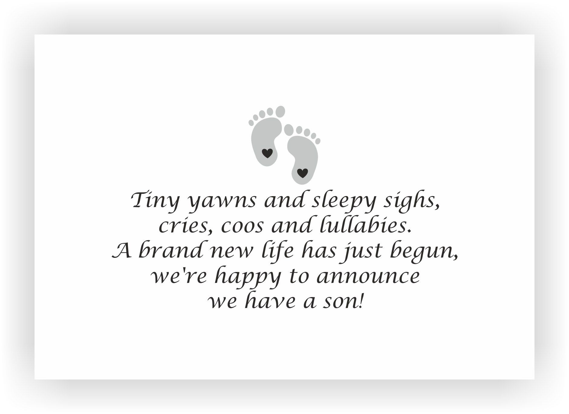 Newborn Baby Boy Announcement Sms To Friends Newborn Baby