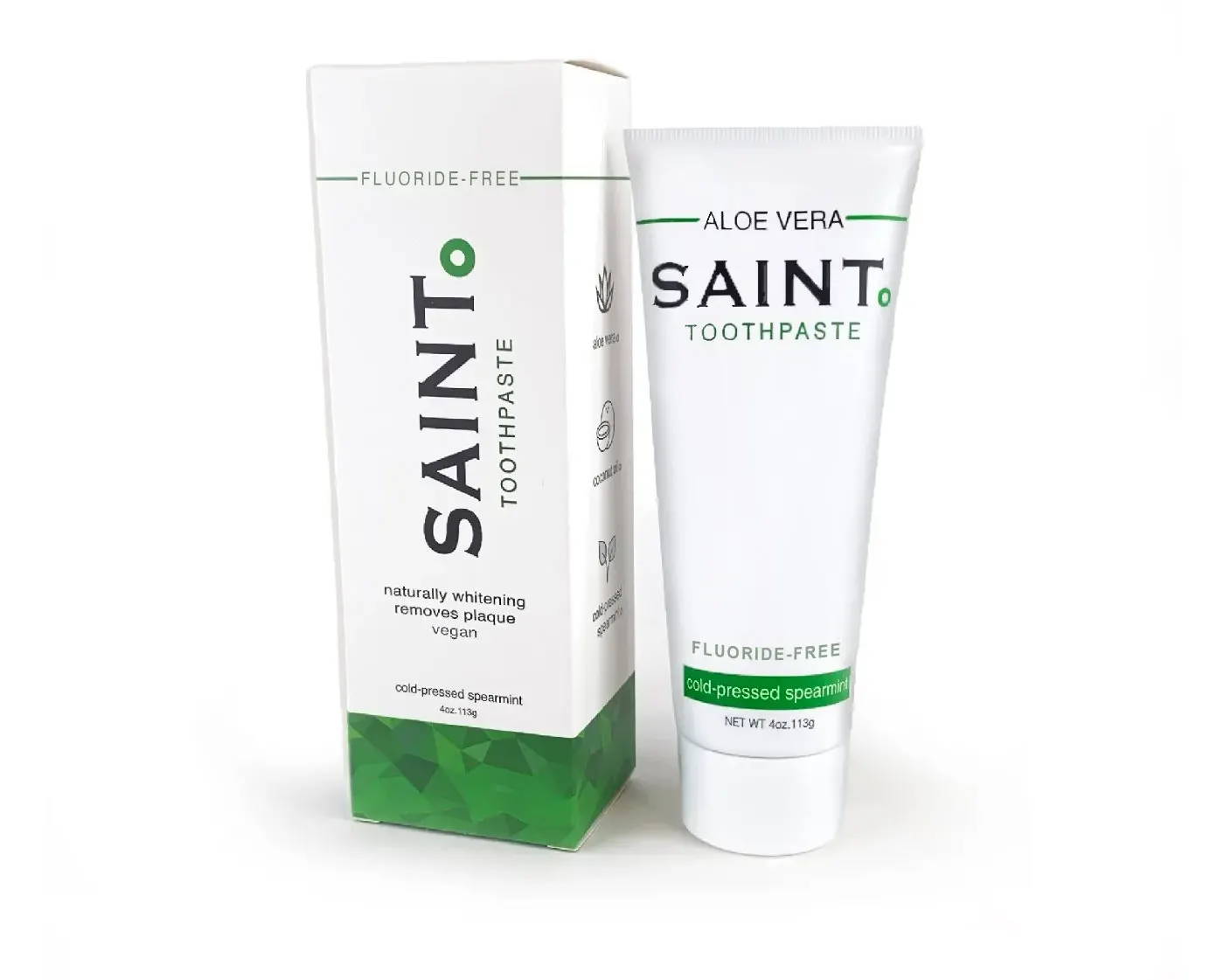 Saint natural mineral toothpaste.