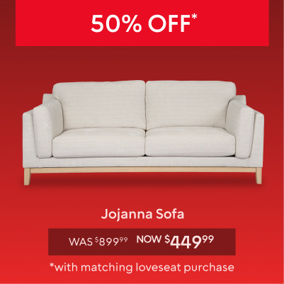 50% off Jojanna Sofa now $449.99 with purchase of matching reg price loveseat
