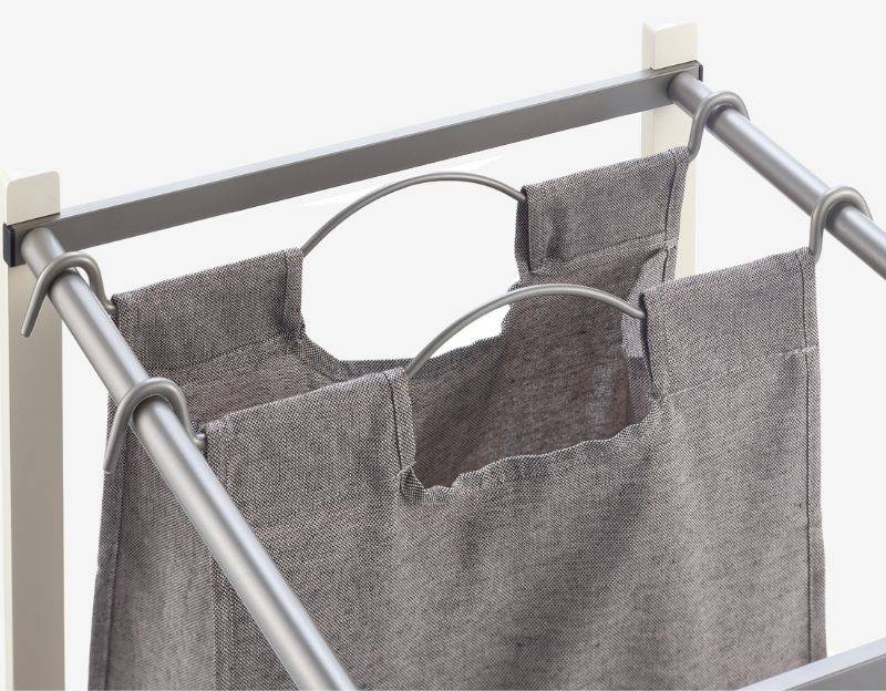 gray laundry bag with handles