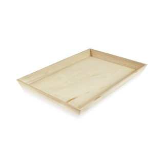 A rectangular heavy duty wood tray