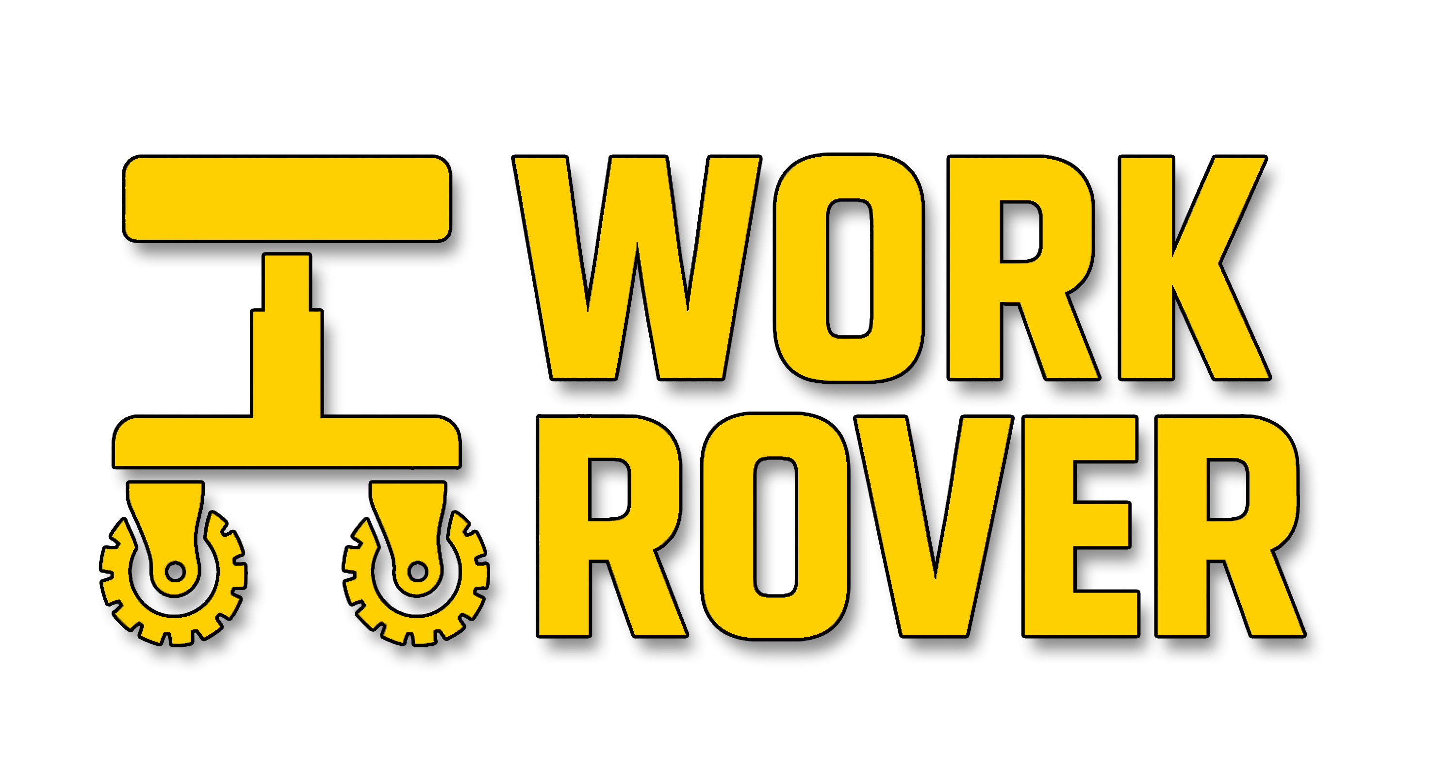 Logo of Work Rover with yellow text on a black background.