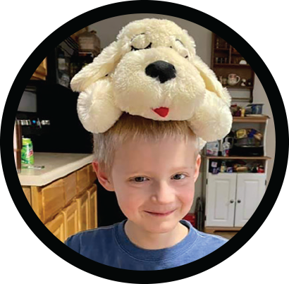 Hero on boy head