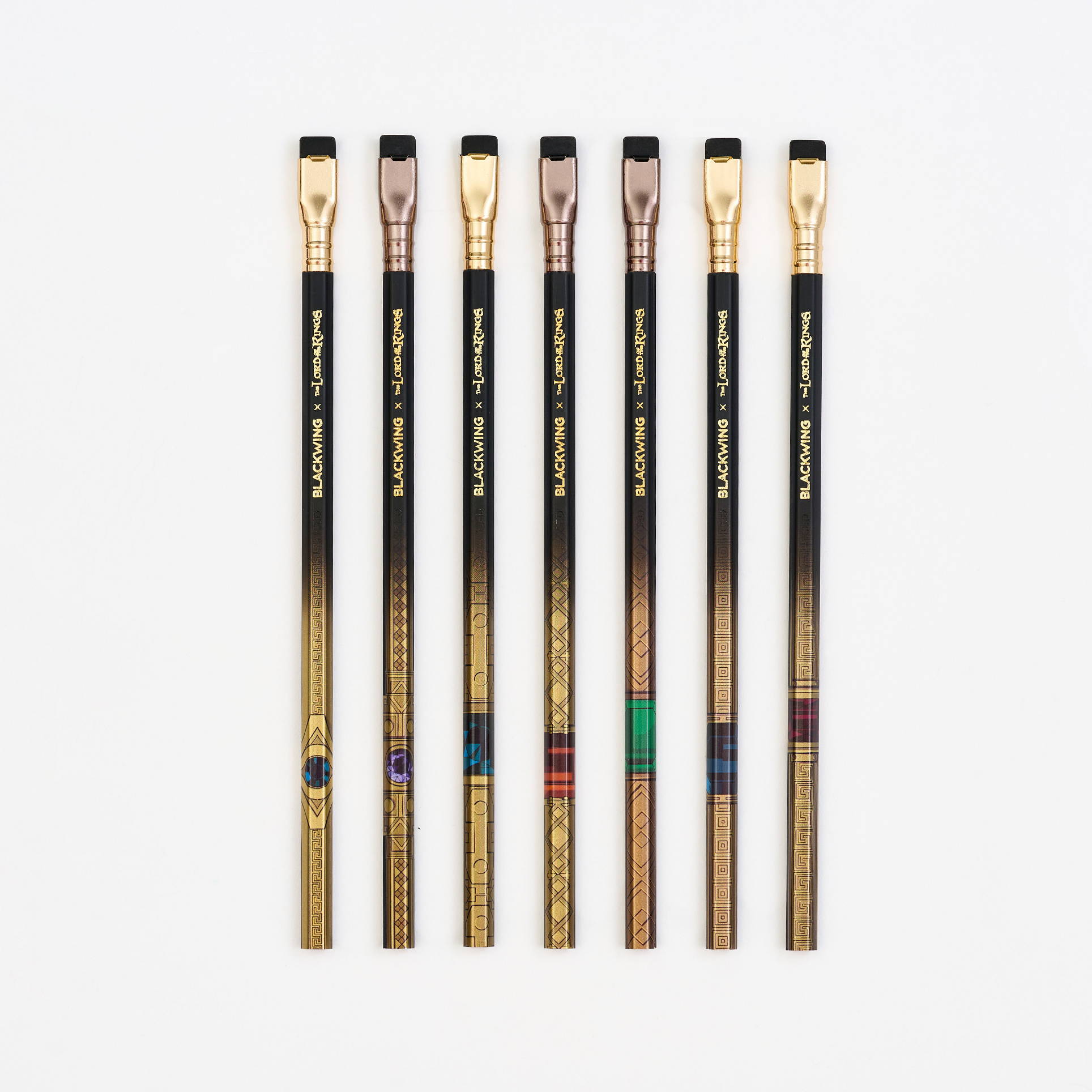 Blackwing x The Lord of the Rings pencils arranged on a white background