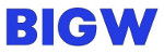 Logo of BIG W in bold blue letters.