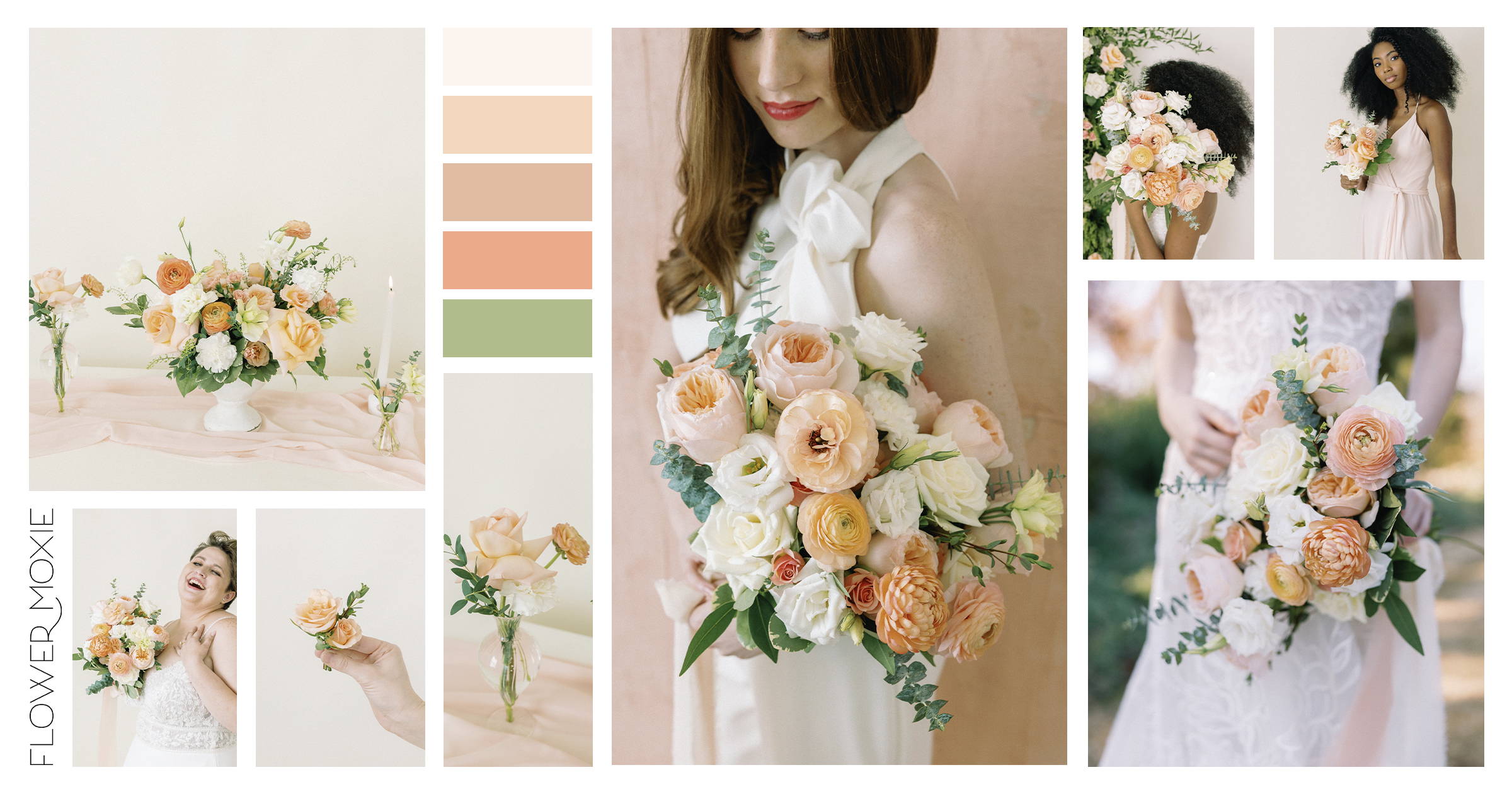 12 Peach Leather Fern Stems Filler Greenery Silk Wedding Flowers Artificial Fake 