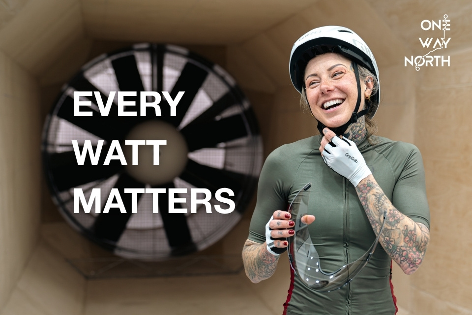 Sarah Ruggins stands in the SSE Hub wind tunnel for the Every Watt Matters article.