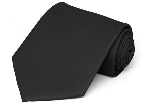 Solid black tie