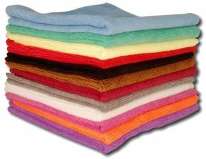 stack of lint free microfiber towels