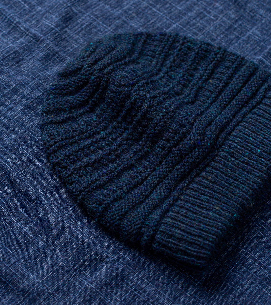 Brooklyn Tweed's Grist Hat hand knit in Imbue Sport yarn color Boro