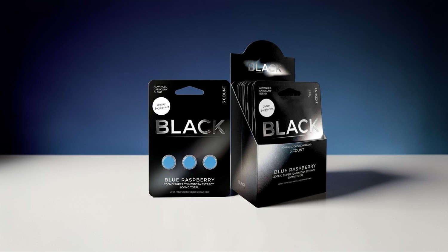 Two product packages labeled 