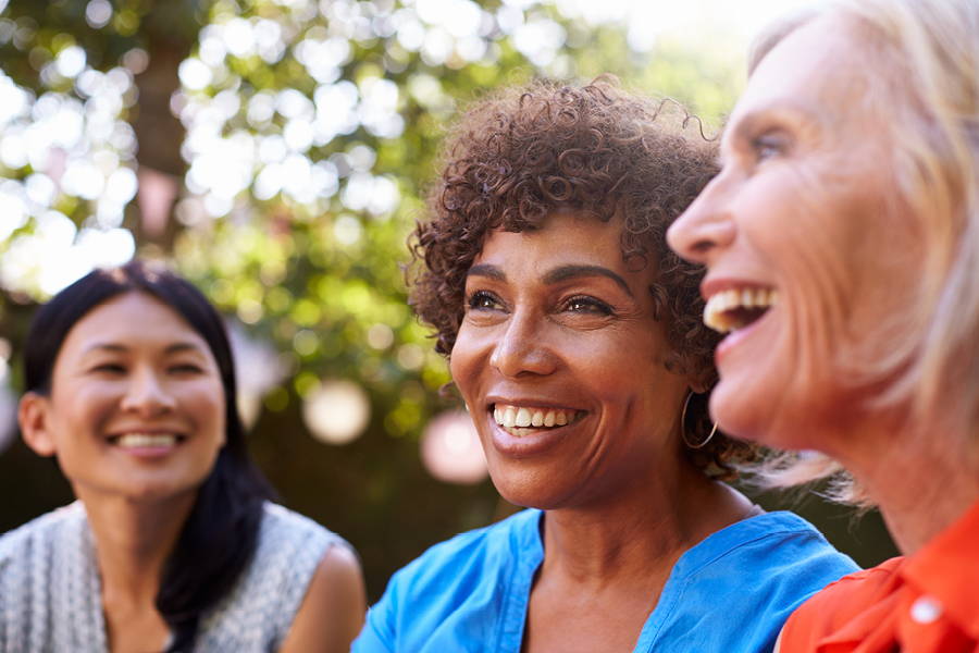 women smiling