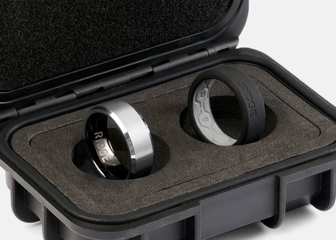 ridge premium platinum ring inside box