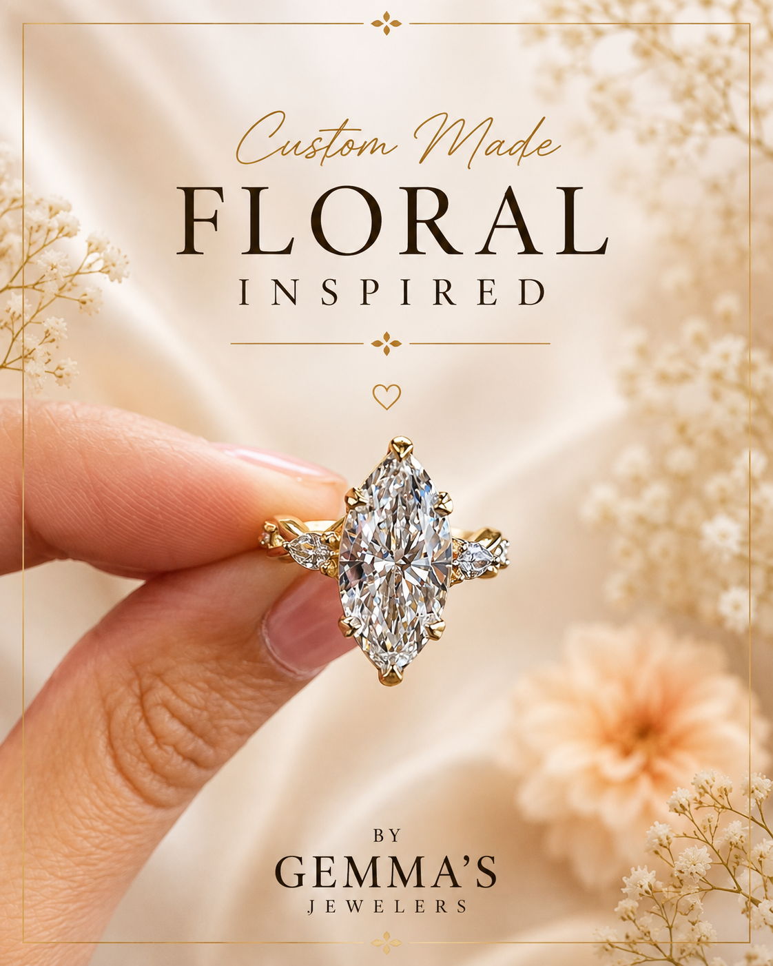 custom floral ring 