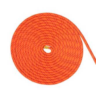 red coiled static rope