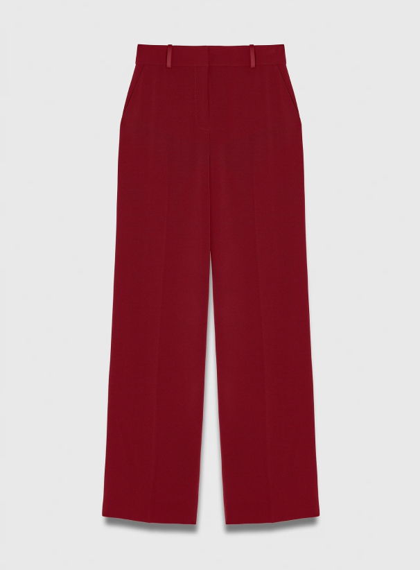 Clever Crepe Adelaide Wide-Leg Trousers Sienna Red