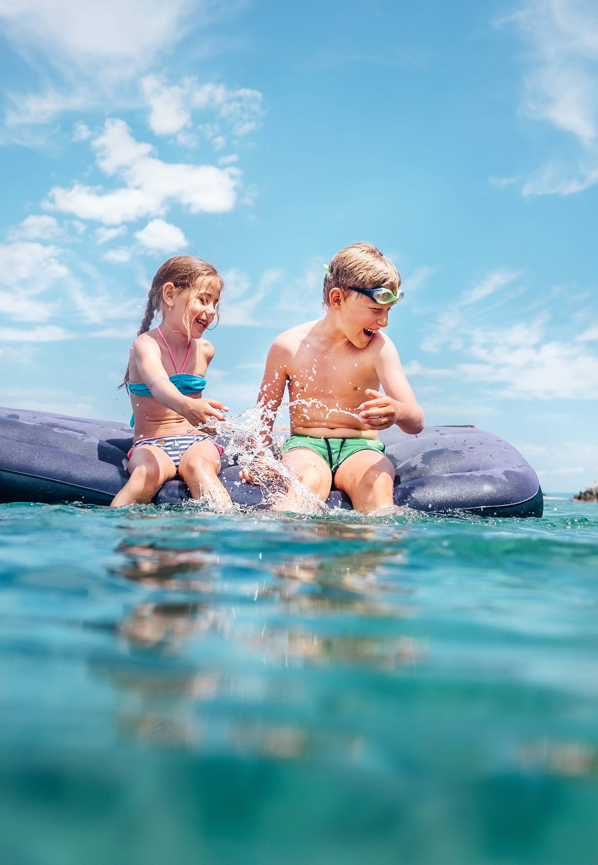 Summertime. Kids playing in ocean. Seamless socks. Irritation-free socks. ADHD. Autism. Kids. Summer. Socks for girls. Socks for kids. Compression socks for girls. 