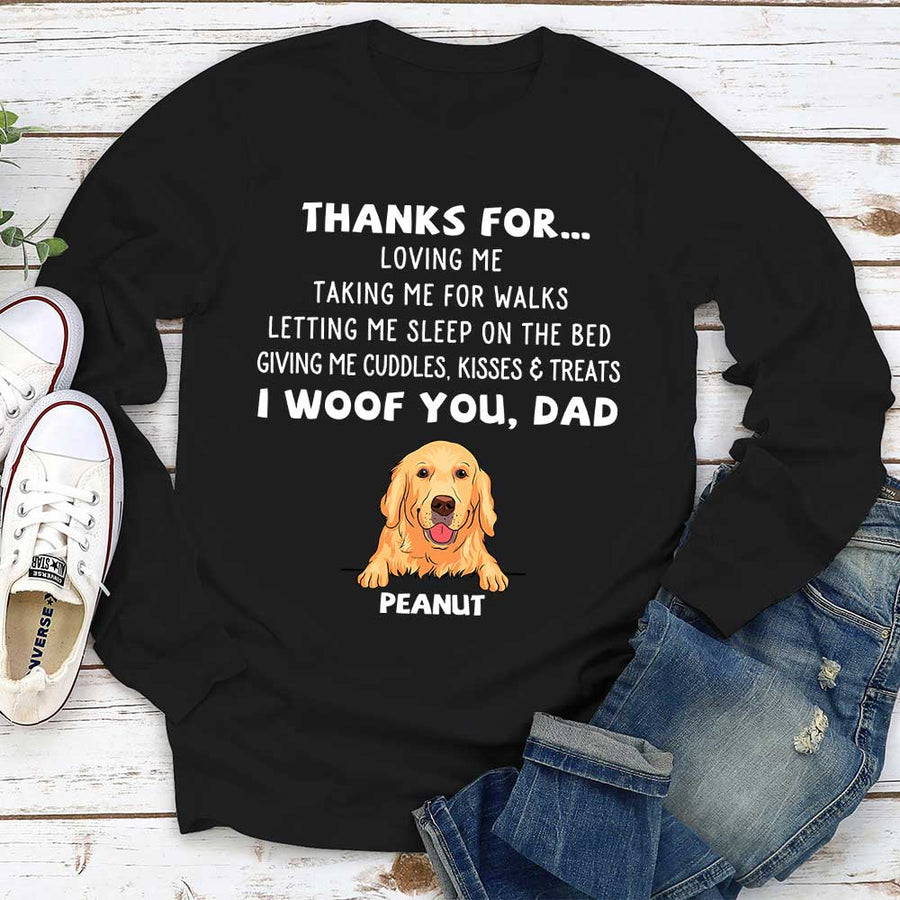 personalized dog dad long sleeve shirt
