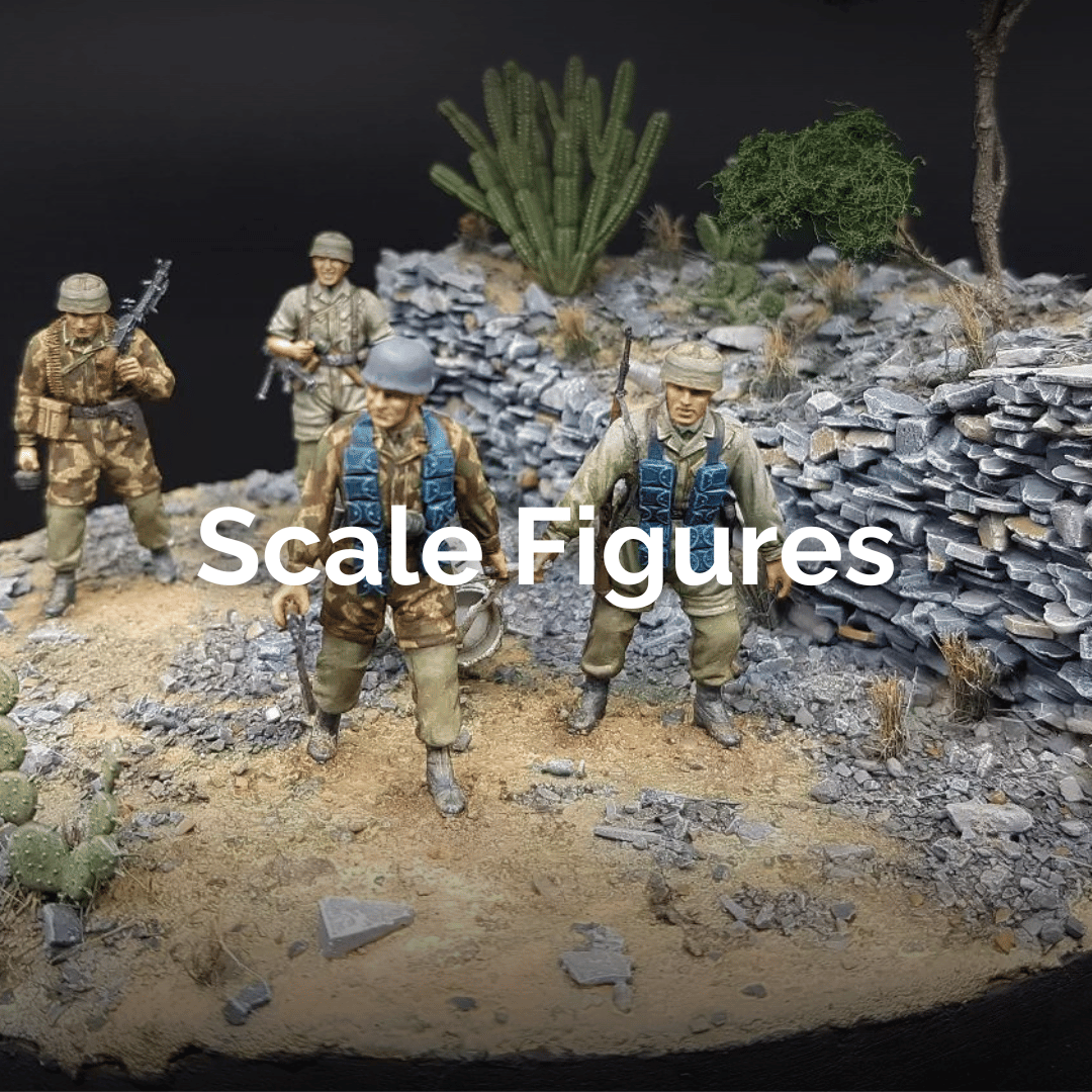 Scale figures for dioramas and display, available at BC Hobbies.
