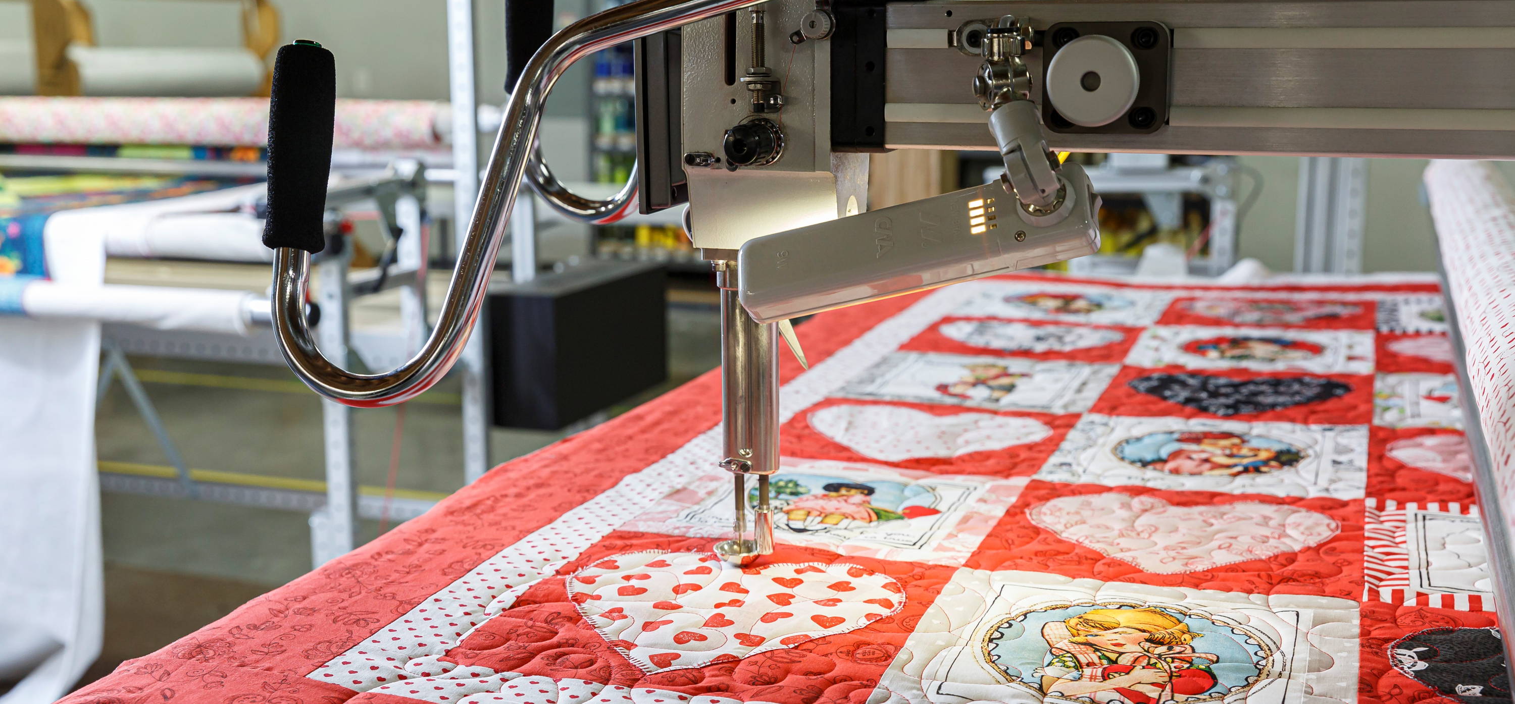 Finish your valentine's day quilt with machine quilting