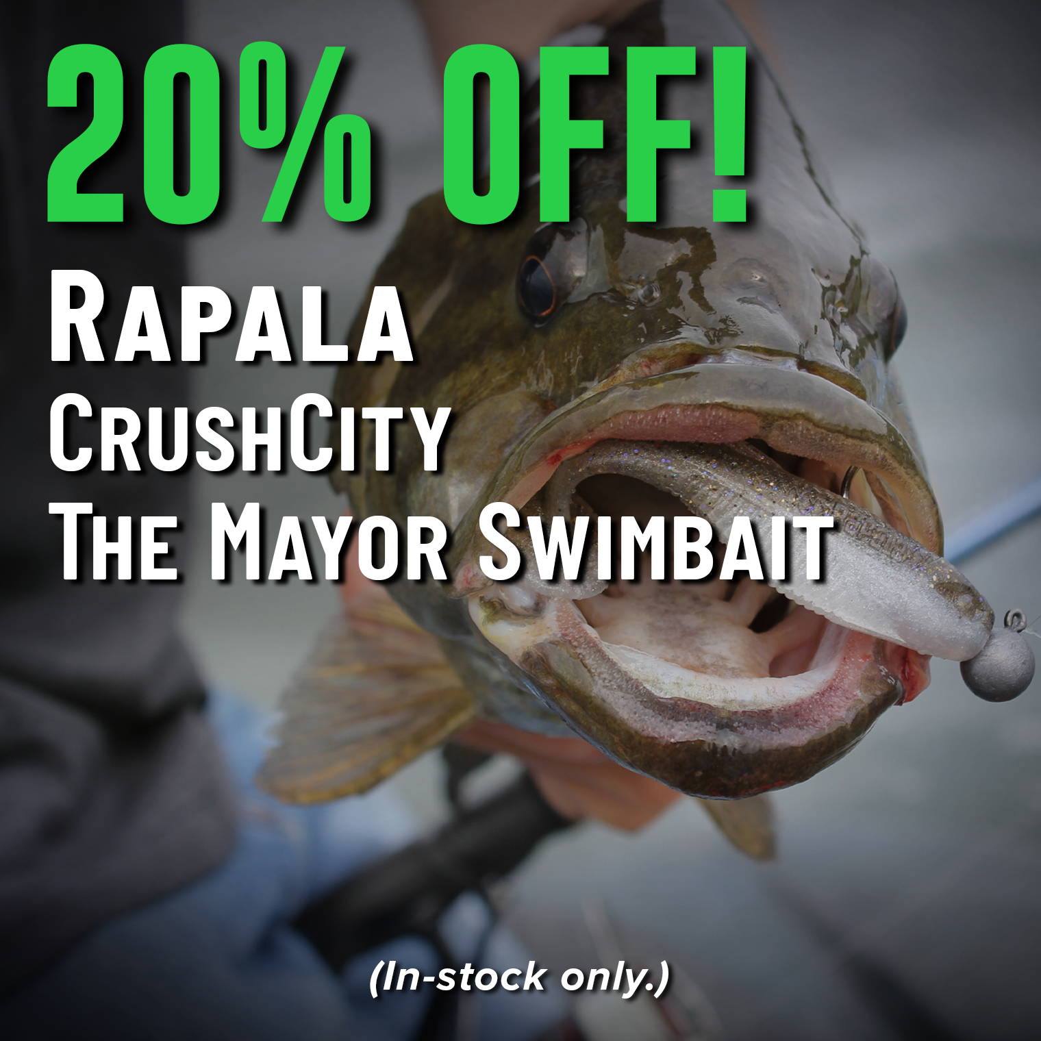 20% Off! Rapala CrushCity The Mayor Swimbait (In-stock only.)