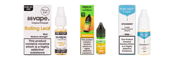 An example of plain e-liquid packaging